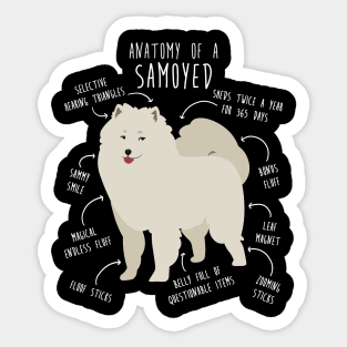 Samoyed Dog Anatomy Sticker